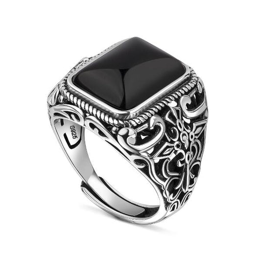 Barney Ring Onyx Silber R3226D