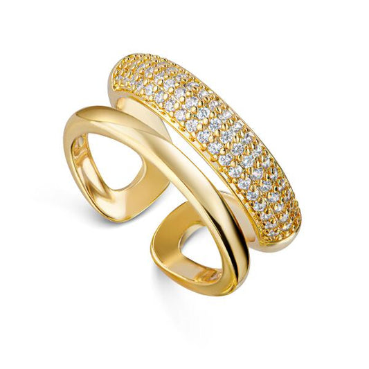 Double Dimonds Beauty Ring Gold R3370D