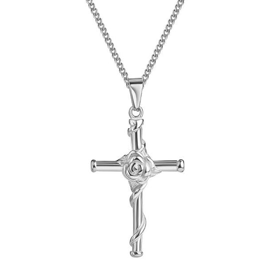 Kette Flower Cross Silber K6143D