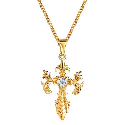 Dragon Cross Diamond Kette Gold K6122D