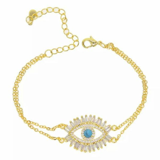 Blue Eye Armband Gold B6088D