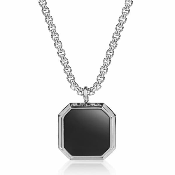 Black Octagon Kette Silber K3394D