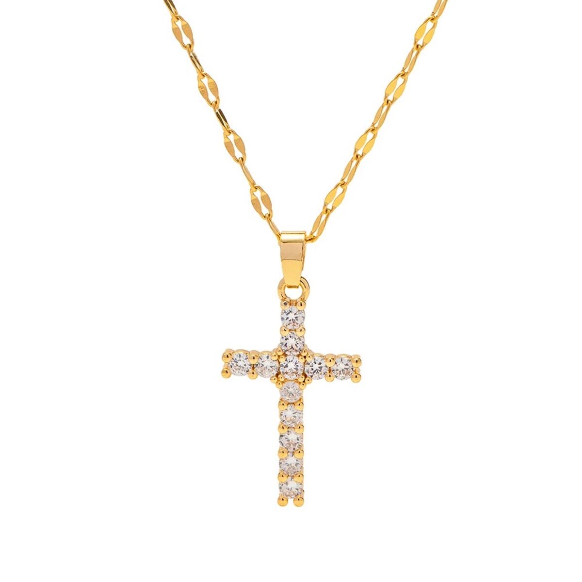 Diamond Cross Kette Gold K6323D