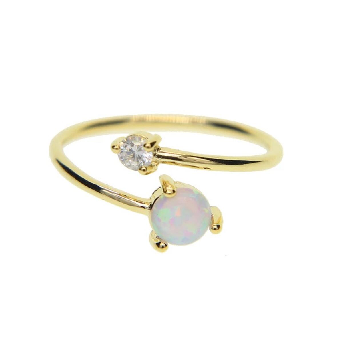 Double Stones Ring Gold R5557D