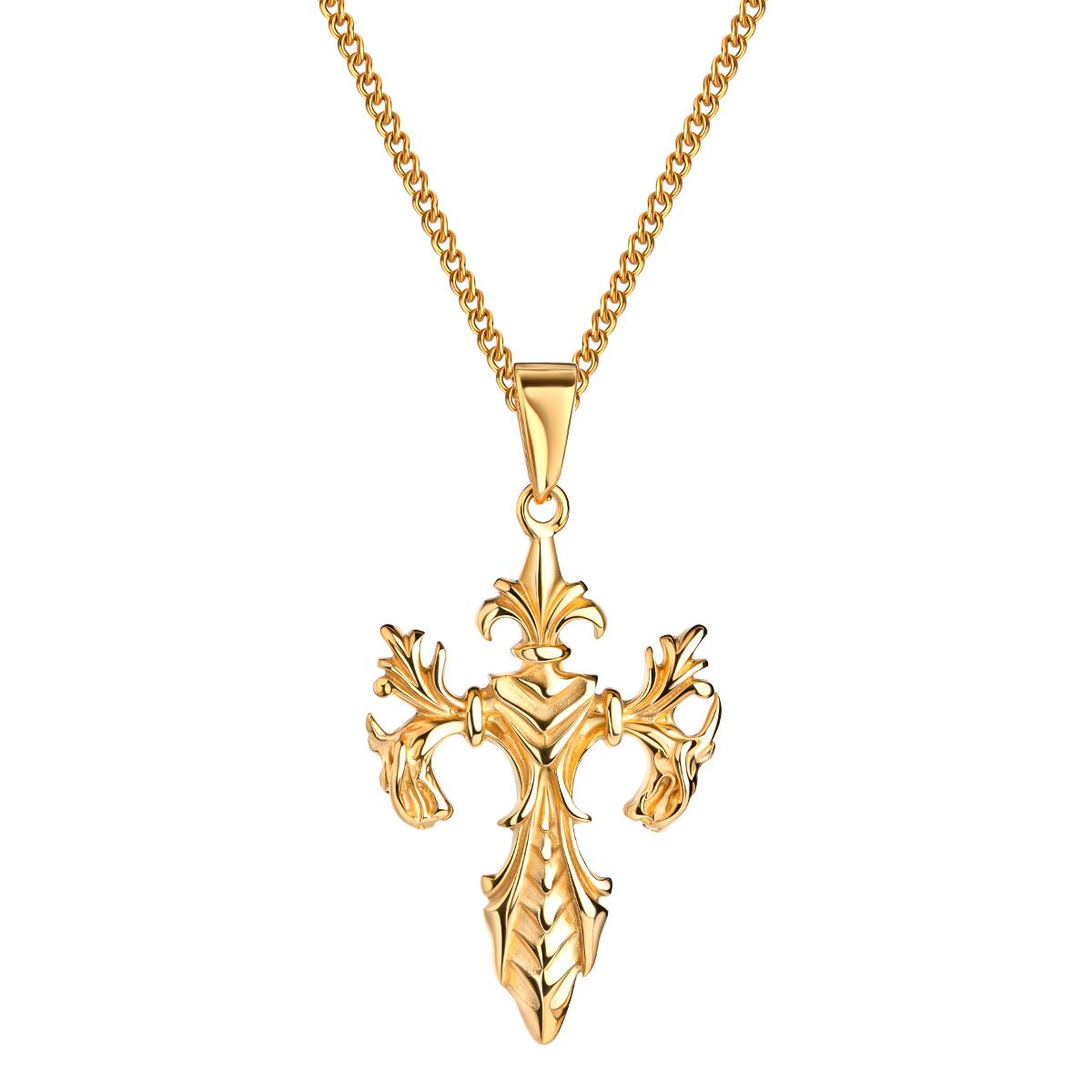 Dragon Cross Kette Gold K6119D