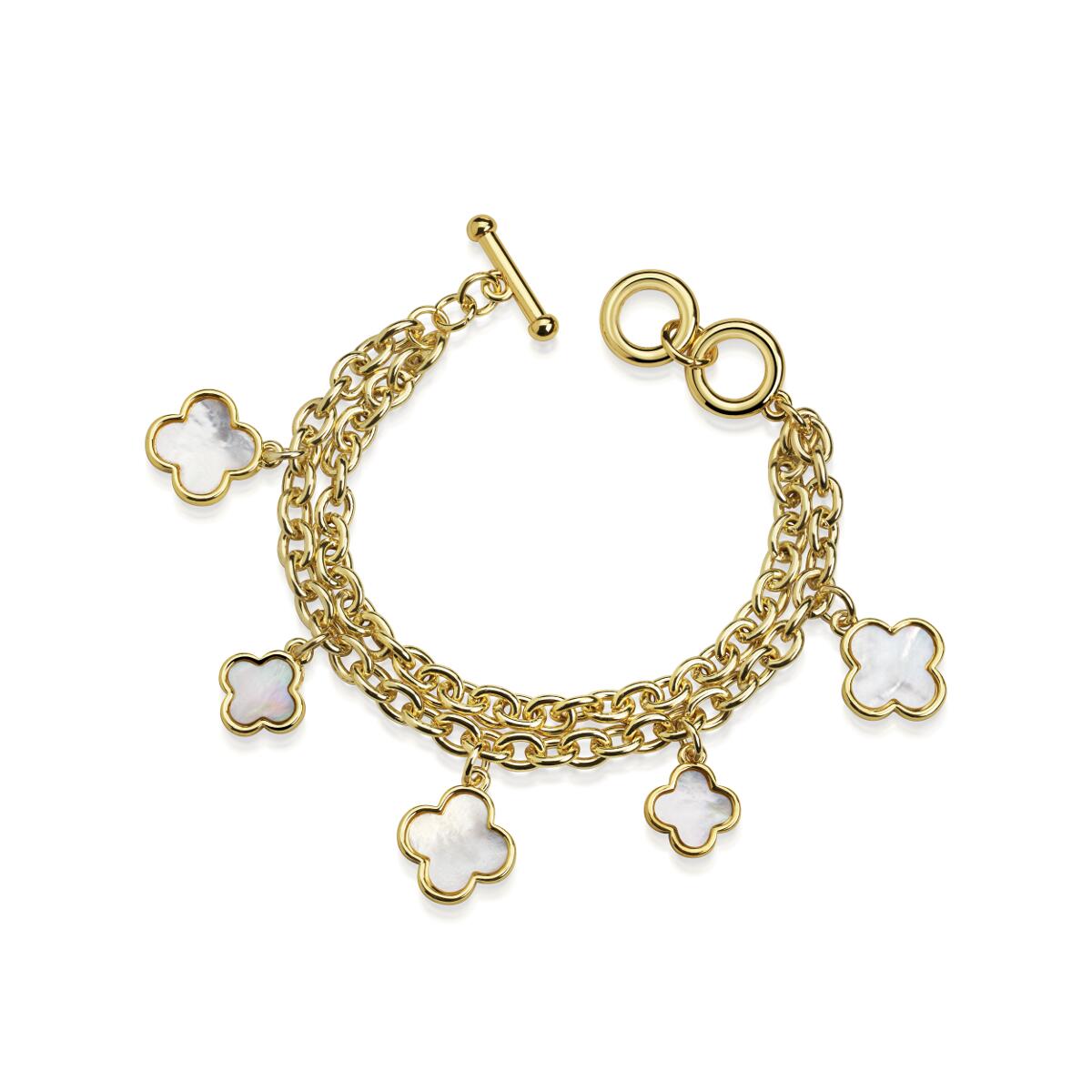 Pearl Flowers Armband Gold B6228D