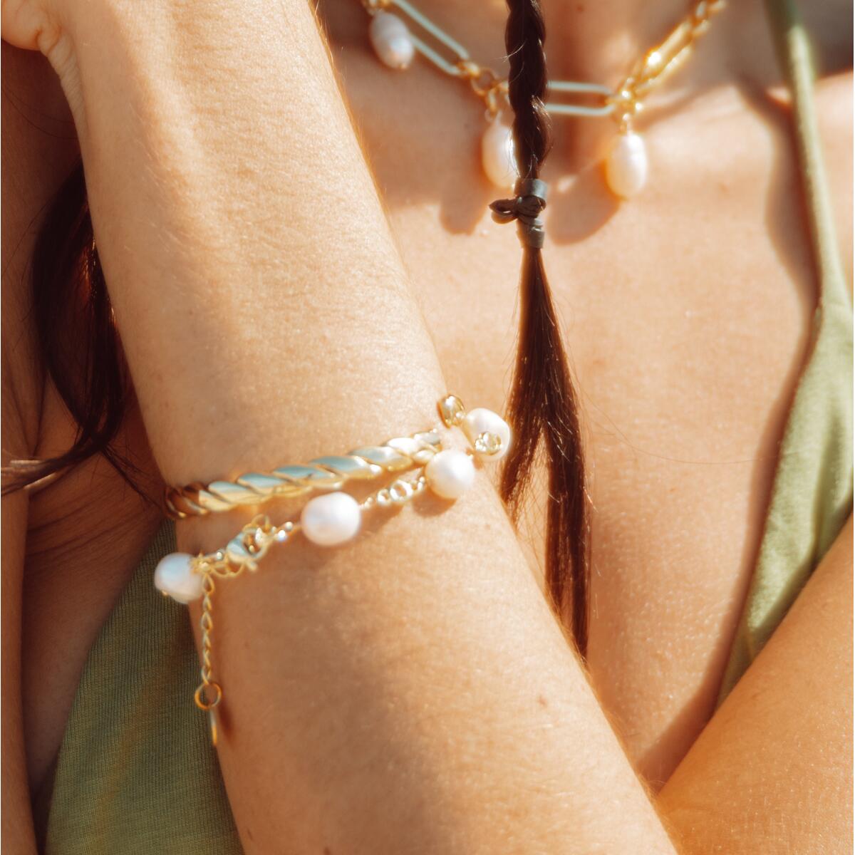 Sweety Pearls Armband Gold B6236D