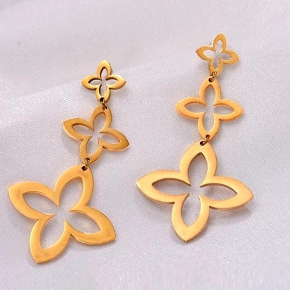 Flower Trio Ohrringe Gold O3395D