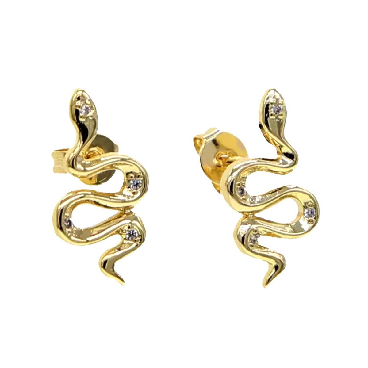 DJADEE Earrings  "Snake" 18K Gold plated O5510D