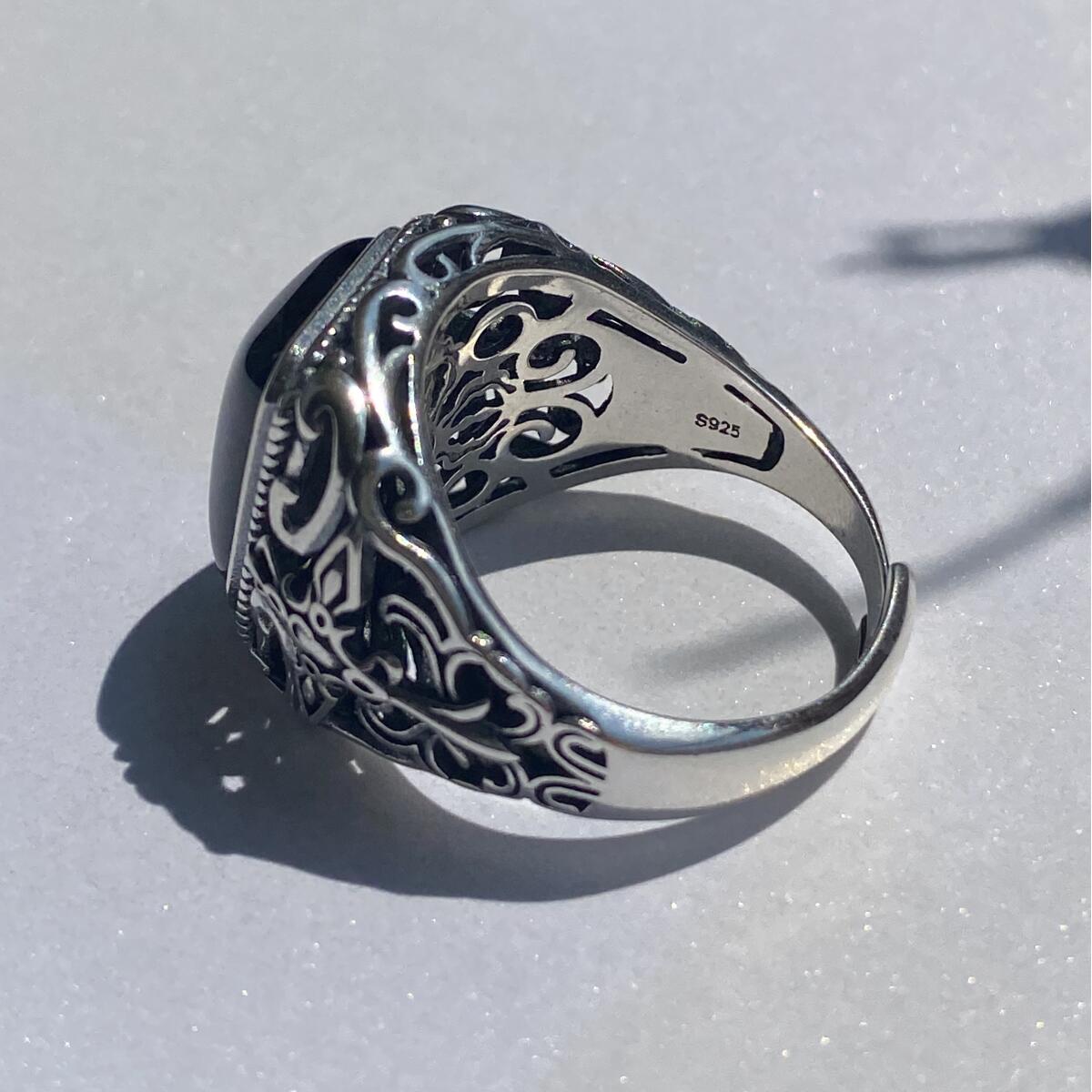 Barney Ring Onyx Silber R3226D