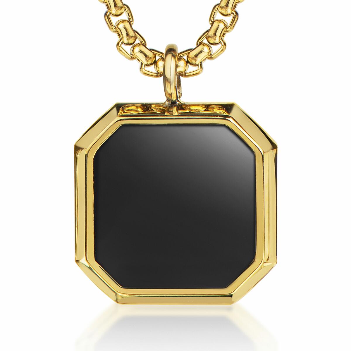 Black Octagon Kette Gold K3365D