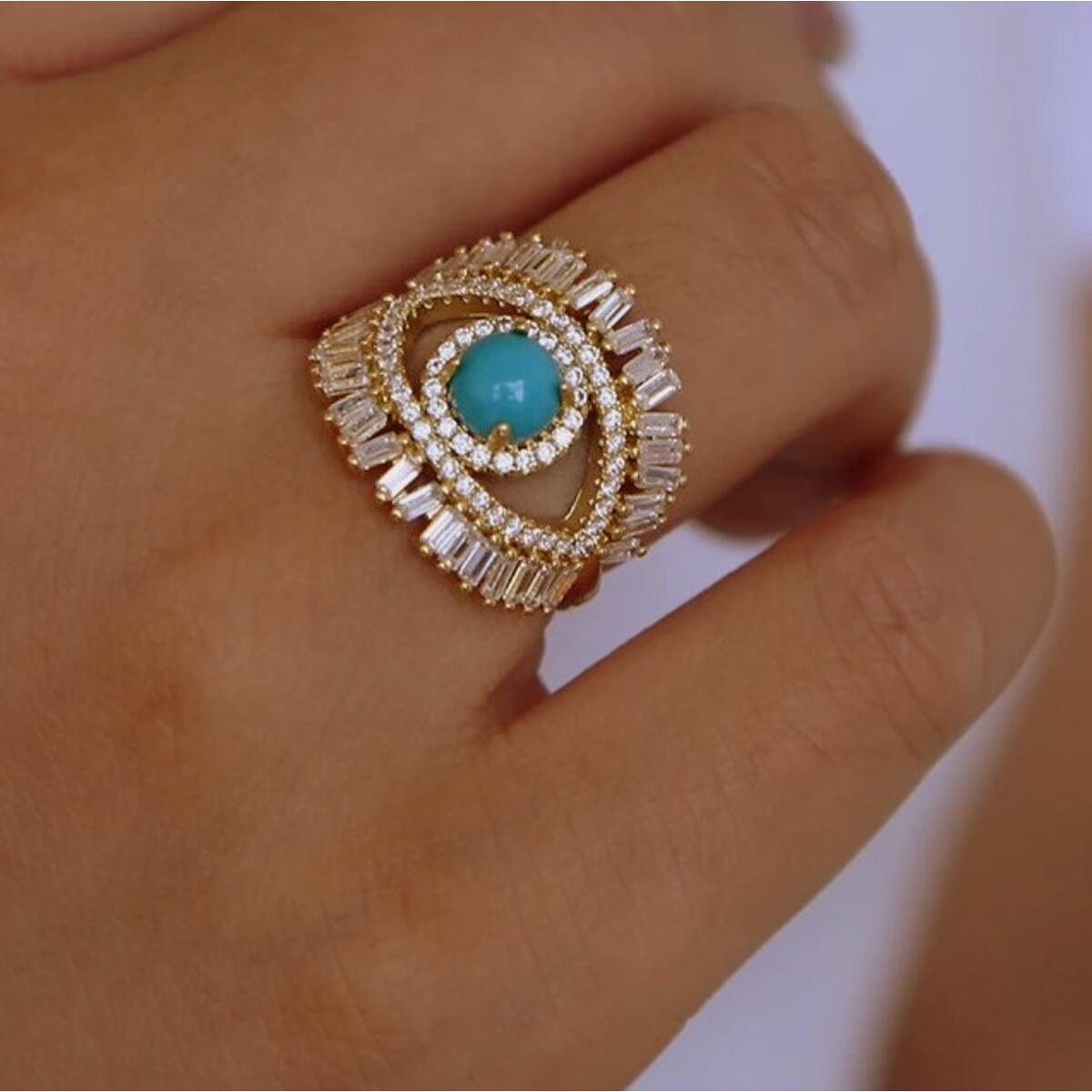 Blue Eye Ring Gold R6094D