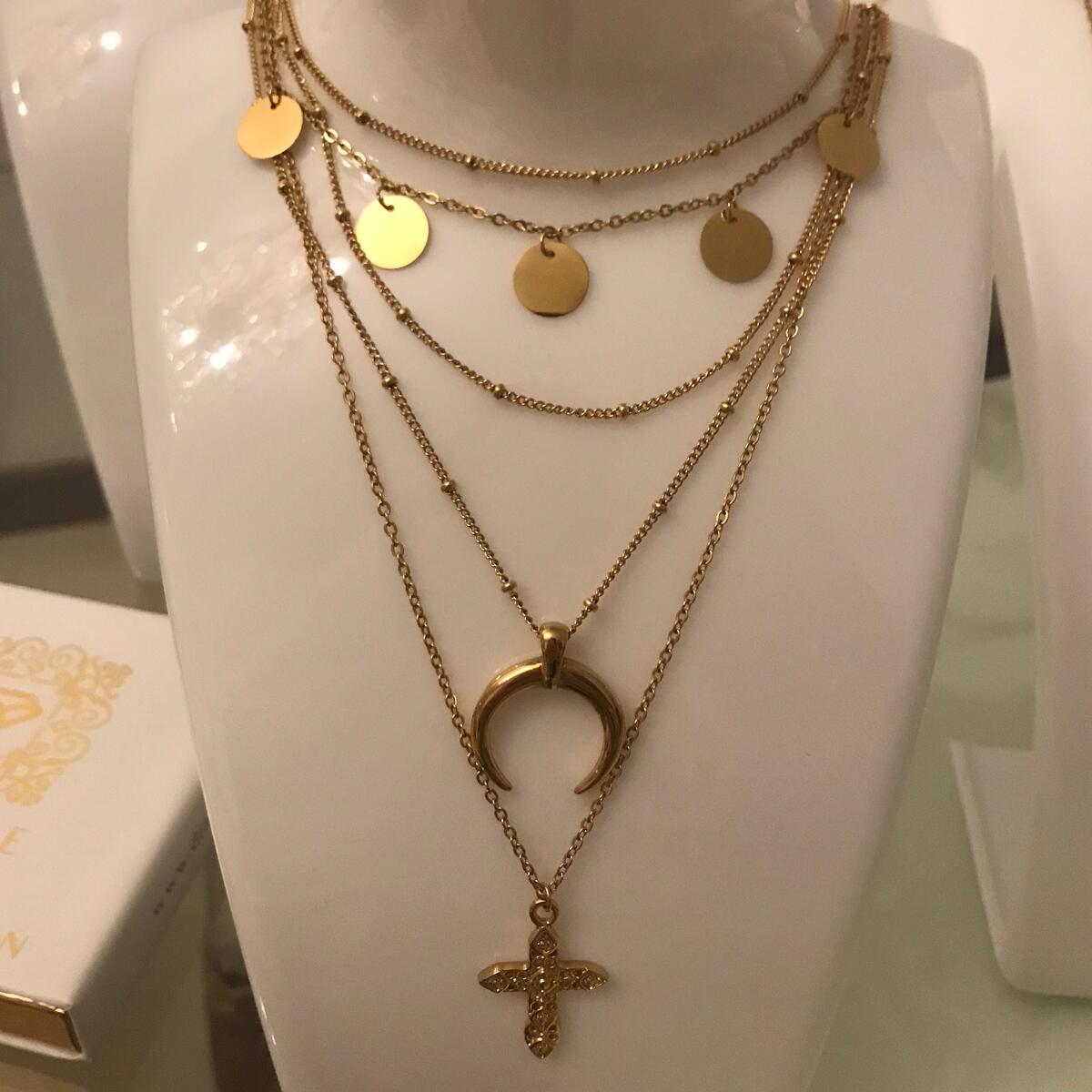 Vintage Cross Kette Gold K5608D