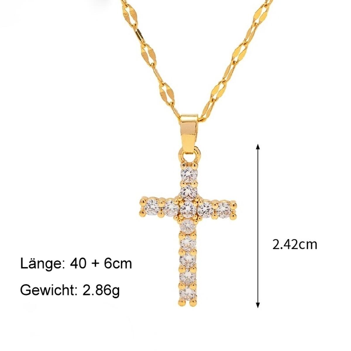 Diamond Cross Kette Gold K6323D